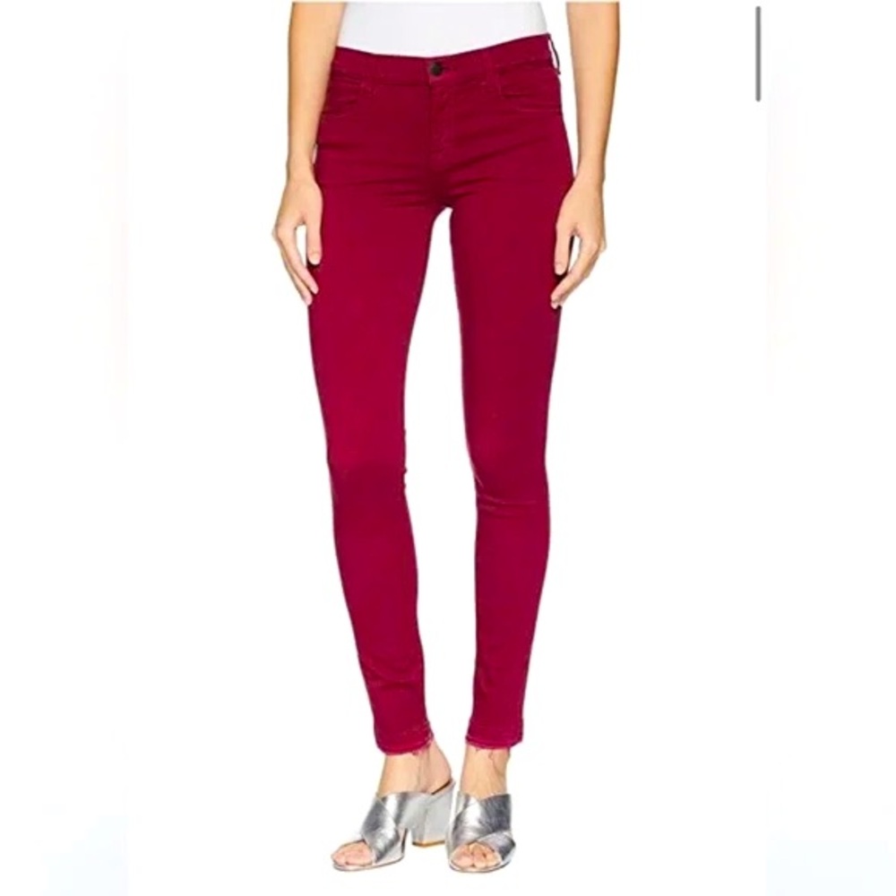 Cherry red J Brand skinny jeans with stretch.size 26